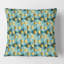 Coussin décoratif imprimé Mid-Century Gold and Blue Dynamics V-1605470646
