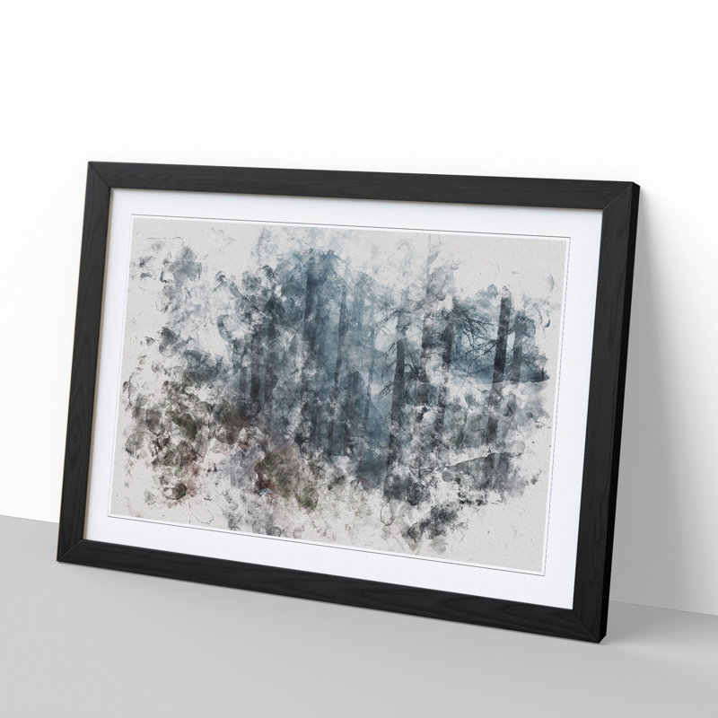 Forest Pathway - Picture Frame Painting, Black, 48cm H x 65cm W x 2cm D