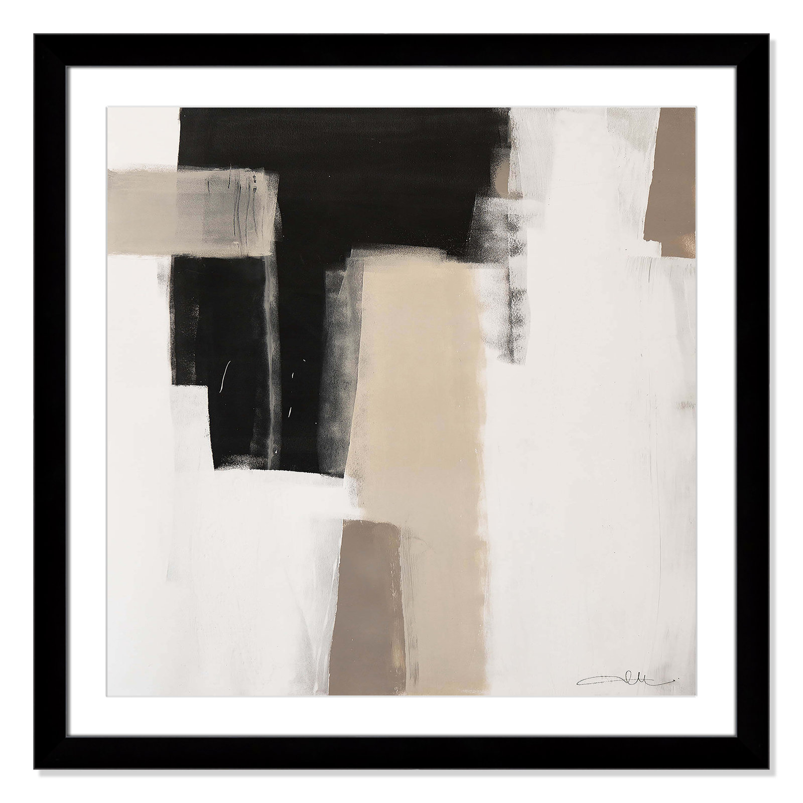 Earth Scapes I-A Print by Casa Fine Arts, 33.5" H x 33.5" W x 1.25" D, Black Cube Framed