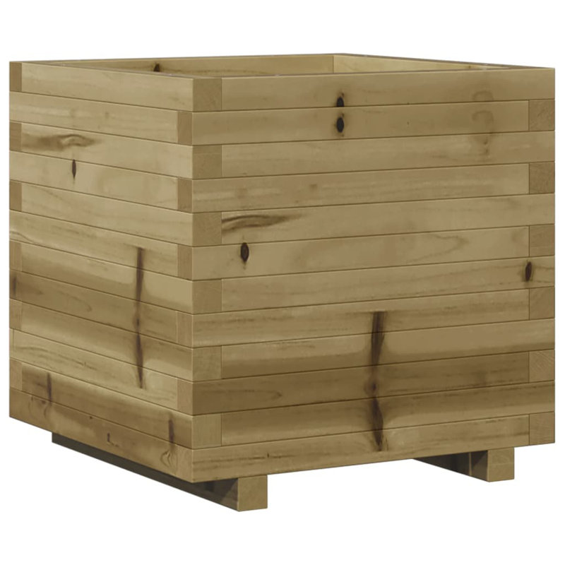 9 Wood Planter, 49.5cm H x 50cm W x 50cm D, White