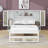 Multi-Functional Rattan Twin Size Bed With Storage Lockers And Drawer-277460775