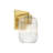 Brass Wall Light with Ribbed Glass Shade