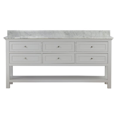 Chatwin 72'' Double Bathroom Vanity with Marble Top