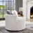 3D Upholstered Barrel Accent Basic Accent Chair With Wheels