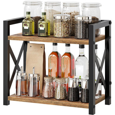 Étagère à épices à 2 niveaux, étagère de comptoir, étagère de rangement de comptoir, étagère à épices de cuisine industrielle