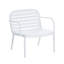 Fauteuil club d'extérieur en PP, structure blanche avec coussin vert, ensemble de 2