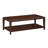 Contemporary Walnut Coffee Table with Open Shelf & Rounded Corners