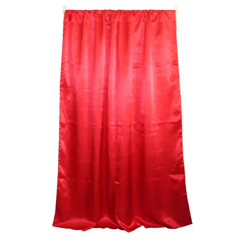 Panneau de rideau semi-transparent en polyester Dafni, L 58 po x L 84 po, Rouge