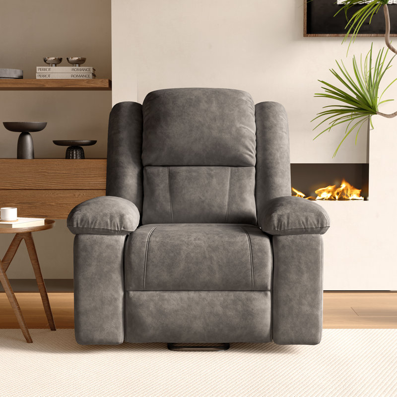 Analiesa Electric Massage Chair With Heating, Grey Suede 