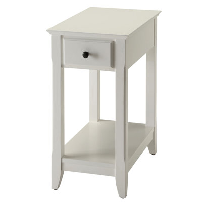 Transitional White Accent Table With Shelf - Blending Seamlessly Into Interior Designs Storage Styles