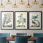 Oiseaux pastel I - impression encadrée de qualité supérieure sur mesure mat - 3 pièces-1413886608-1413886610