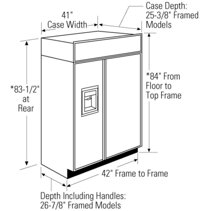 Monogram 42" Panel-Ready Built-In Side-By-Side Refrigerator With Dispenser