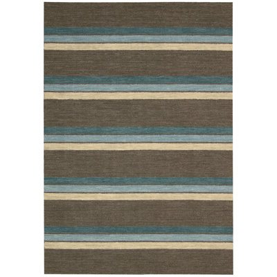 Manford Hand-Woven Wool Brown Area Rug