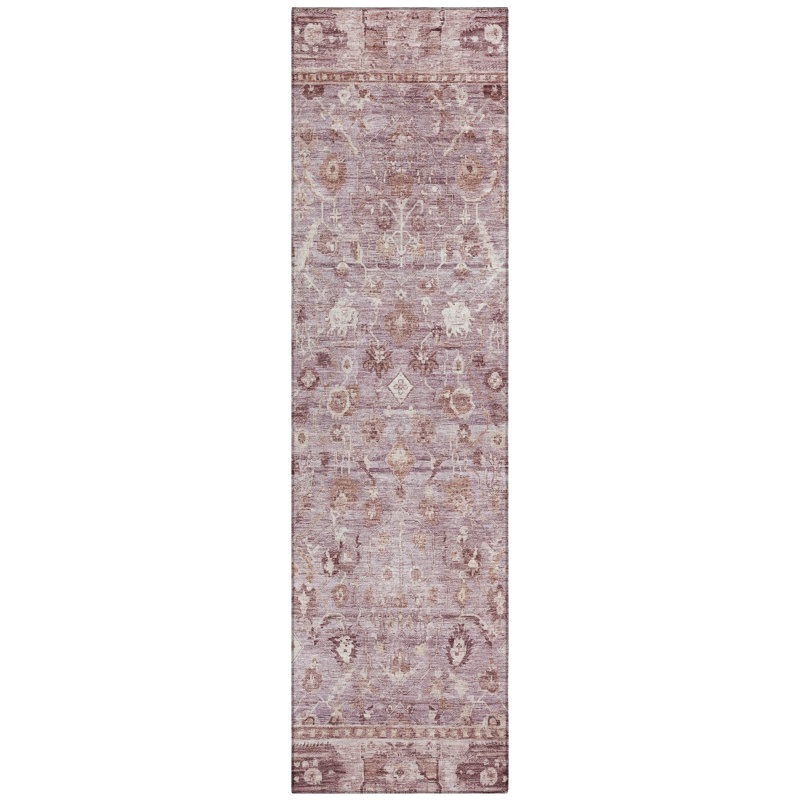 Machine Washable Indoor/Outdoor Xhevrie Blush Rug, Runner 2'3" x 7'6"