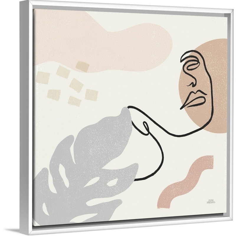 «Through the Window II» par Laura Marshall, reproduction d'art graphique sur toile, Cadre flottant blanc