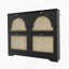 Armoire à chaussures autoportante de style Mid-Century avec tiroirs rabattables, portes en rotin et crochets pour organiser l'espace du couloir-1742594033