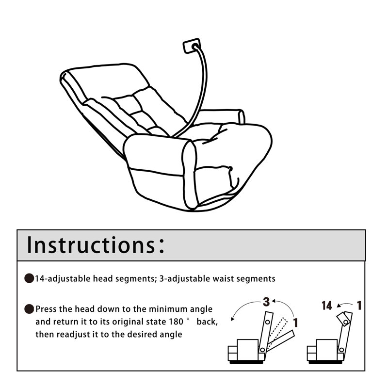 Living Room Game Lounge Chair, 360° Rotatable Sofa Chair With 5 Ergonomic Angles, Adjustable Head/Waist & Built-In Phone Holder