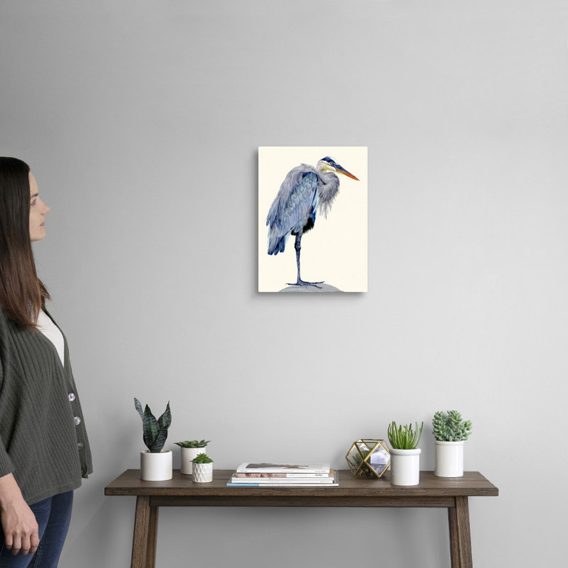 Heron Study II, art mural sur toile, H 16 po x l 12 po x P 1 po, Toile tendue