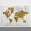 Golden World Map - Graphic Art Print on Canvas-28758714