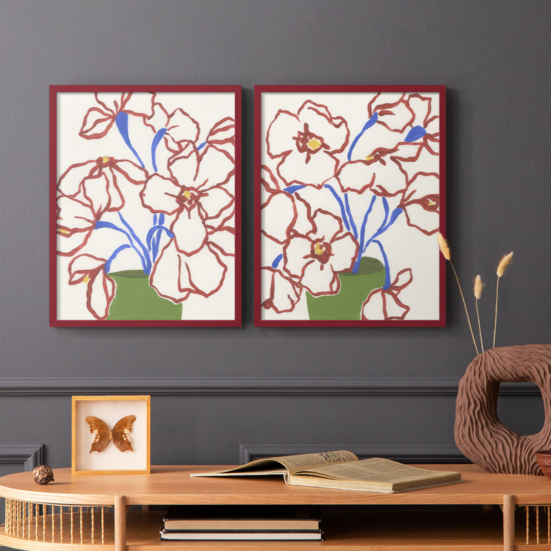 «Petal Perimeter I», reproduction encadrée de qualité supérieure - prête à être accrochée - aucun clou requis - aucun clou requis