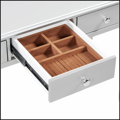 Meuble-lavabo de luxe avec miroir ovale, coiffeuse à 3 tiroirs pour le rangement des bijoux, console élégante pour la décoration intérieure