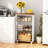20 Inch Slim Storage Cart 4 Tier Narrow Rolling Kitchen Utility Cart with Wheels and Handle Skinny Laundry Room Organizer Slide Out Pantry Shelf for Small Spaces Bathroom Brown and White Finish-1104444910