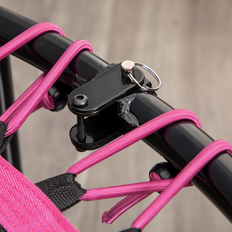 45" Folding Fitness Trampoline with Adjustable Handle, 150kg, Pink