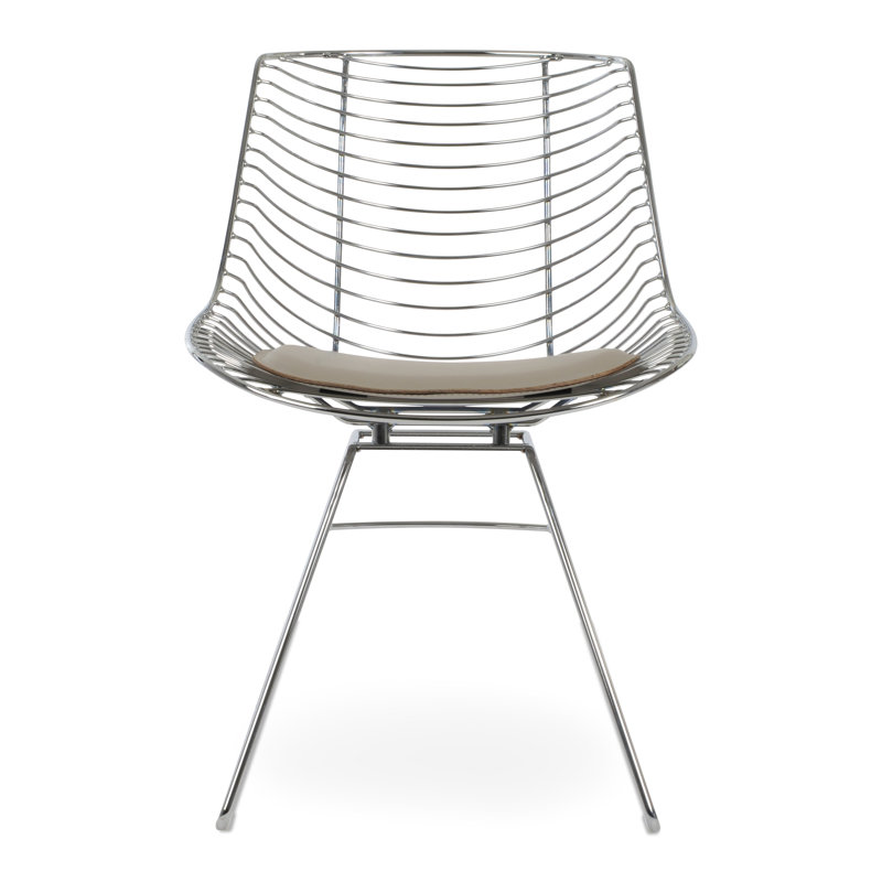Chaise d'appoint Tiger, Similicuir os, Chrome