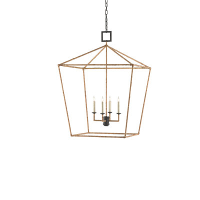 Denison 4 - Light Dimmable Lantern Geometric Chandelier