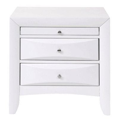 Table de chevet blanche avec 2 tiroirs