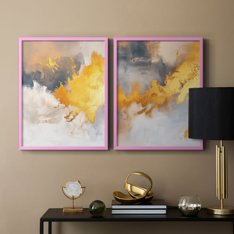 ABSTRACT Series CDXXXIX-Premium Framed Print -Ready to Hang - No Nails Required - No Nails Required, Rose, H 29 po x l 46 po