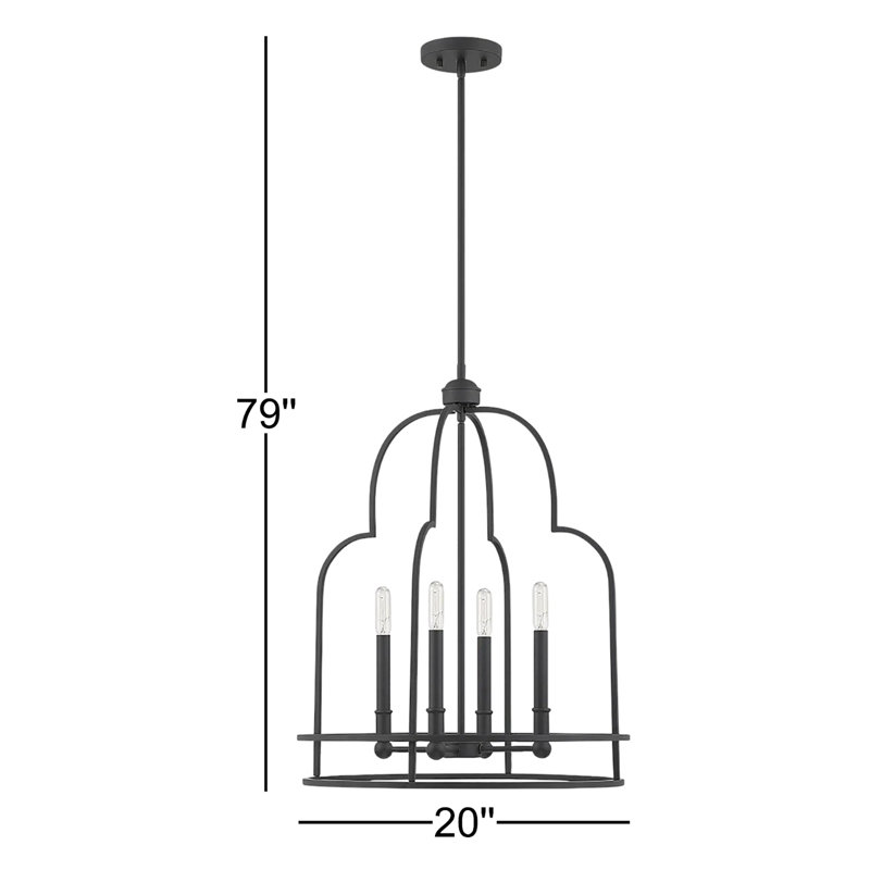 4 - Light Unique Geometric Pendant in Matte Black, Matte Black