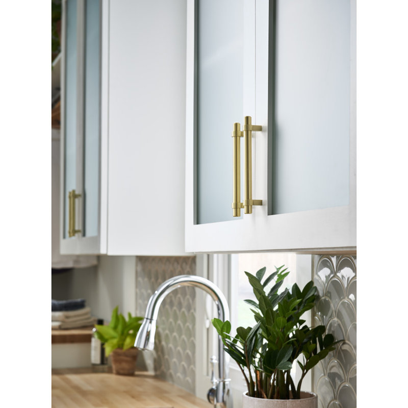 Key Grande Bar Pull, Brushed Gold, 8 13/16"