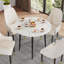 Anglica Round Stone Top Metal Base Dining Table-1328992542