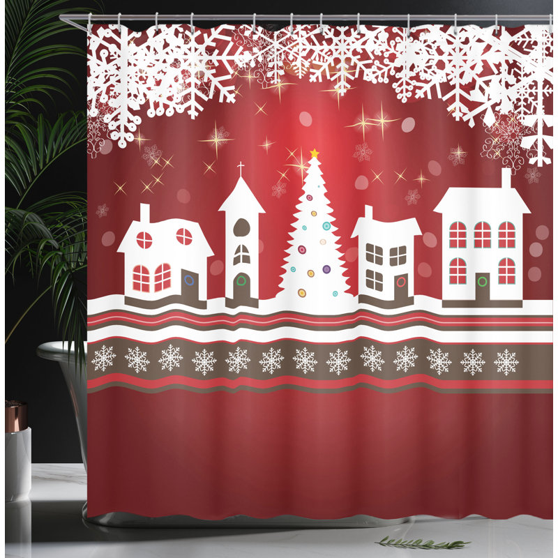 Shower Curtain with Hooks Included, 70" H x 69" W
