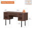 Ensemble de bureau 2 pièces, bureau de direction 137 cm et ensemble de 2 bibliothèques, noyer-1975105908-1975105911