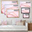 Reproduction d'art sur toile, or et rose marbré-80170546-80170534