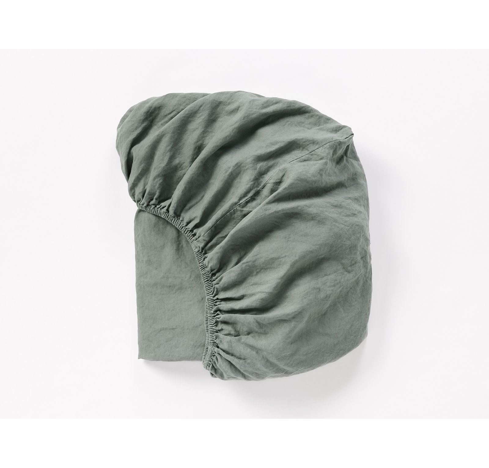 Belgian Flax Linen Fitted Sheet, California King Fitted Sheet, Juniper