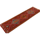 One-of-a-Kind 3'2" X 11'1" Hand Knotted Area Rug
