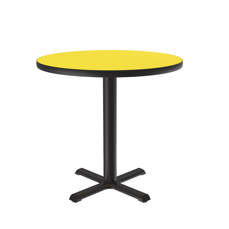 Table ronde pour salle de pause, 48 po de diamètre, Jaune