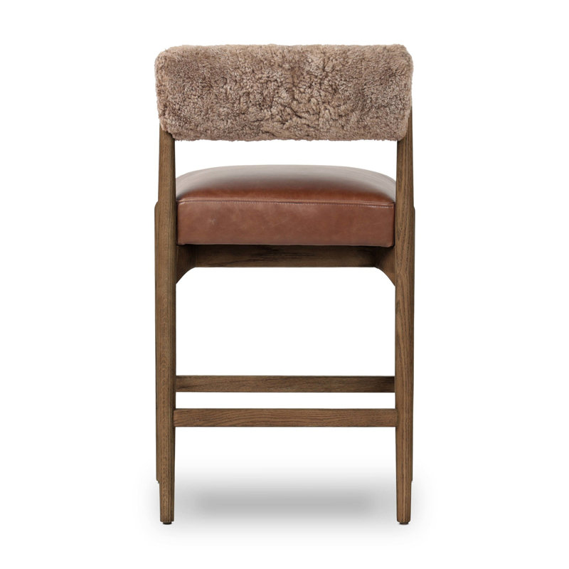 Jazelle Stool, Counter Stool (27" Seat Height), Havana Brown Teddy Fabric