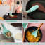 Ensemble d'ustensiles de cuisine 11 pièces en silicone résistant à la chaleur avec poignée en bois et cuillère en silicone
