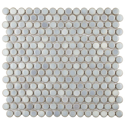 SAMPLE - Hudson Penny Round Micro-beveled Porcelain Mosaic Wall & Floor Tile