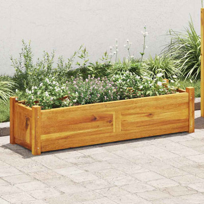 Lit surélevé pour jardin vidaXL, platebande surélevée en bois pour fleurs et plantes, pot à fleurs en bois d'acacia massif, pour l'extérieur et l'intérieur, brun