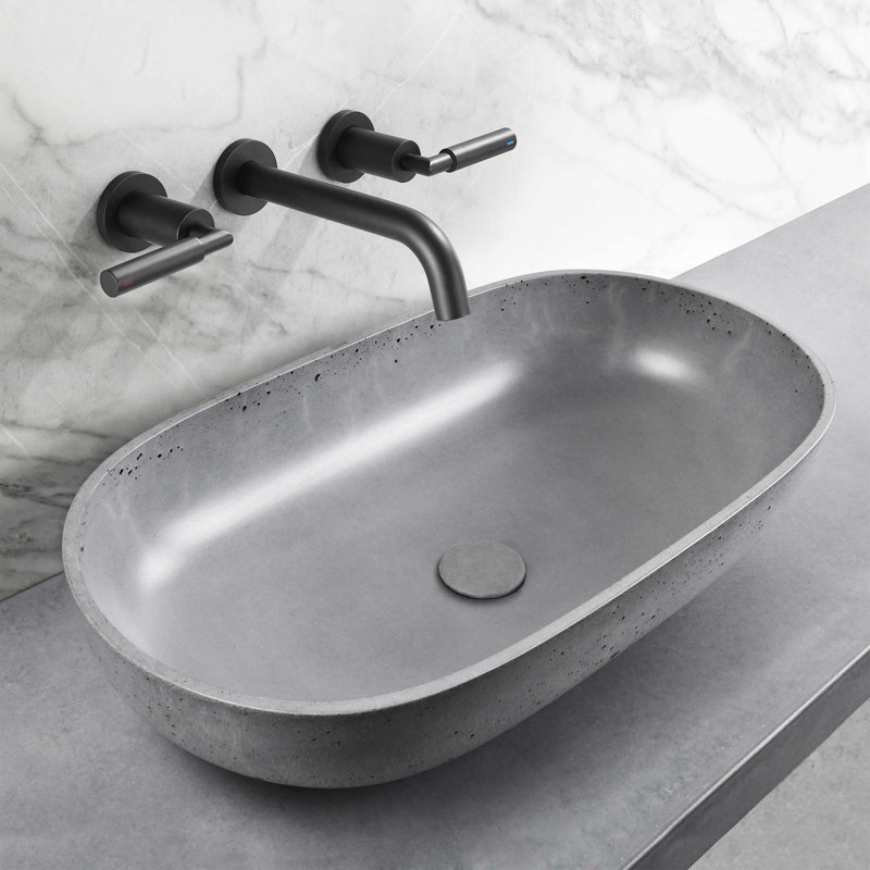 Matte Black Wall-Mounted Solid Brass Bathroom Faucet