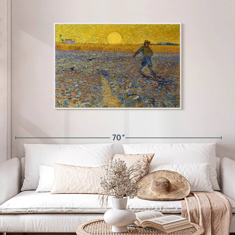 Le semeur, Cadre flottant blanc, 43 po x 29 po
