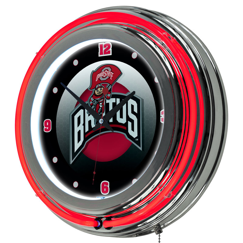 Horloge murale 14 "NCAA, Université de l'état de l'Ohio - Rushing Brutus
