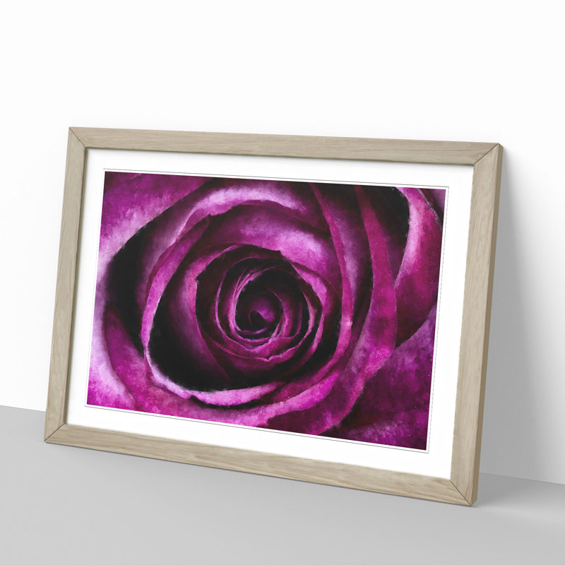 Purple Rose Flower Vol.2 - Framed Print, 27cm H x 36cm W x 2cm D, Oak Framed