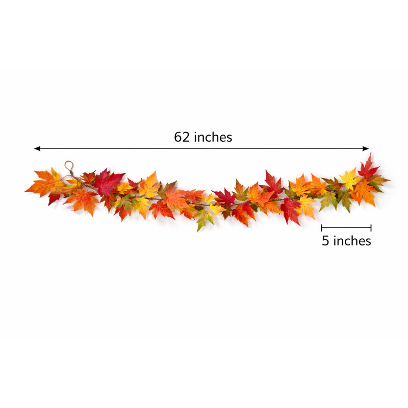 63" Artificial Fall Maple Leaf Garland