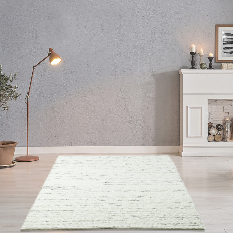Hand Woven Wool Beige/Grey Indoor Rug, Rectangle 190 x 290cm